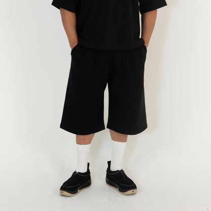 Tucked Sweat Shorts - Black